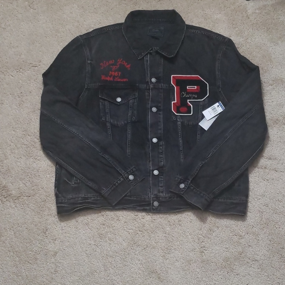 Polo Ralph Lauren Varsity Trucker Denim Jacket - Picture 3 of 8